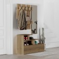 Vesty Megapap melamine entrance furniture in light brown color 100x36x61cm.