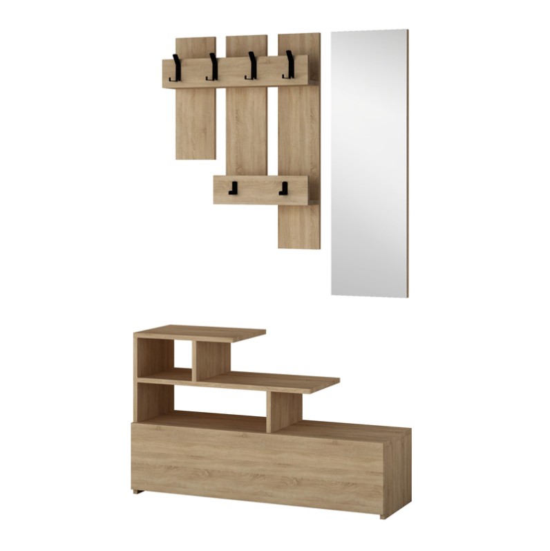 Vesty Megapap melamine entrance furniture in natural beech color 100x36x61cm.