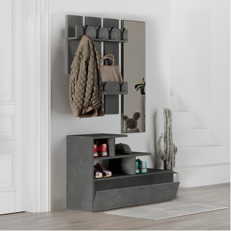 Vesty Megapap melamine entrance furniture in retro grey color 100x36x61cm.