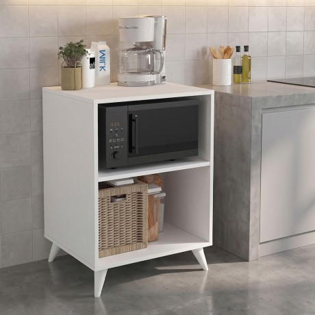 Biva V2 Megapap melamine oven cabinet in white color 59.6x56x85cm.