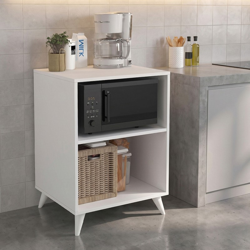 Biva V2 Megapap melamine oven cabinet in white color 59.6x56x85cm.