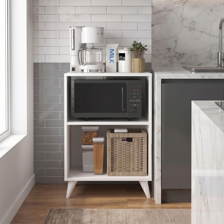 Biva V2 Megapap melamine oven cabinet in white color 59.6x56x85cm.