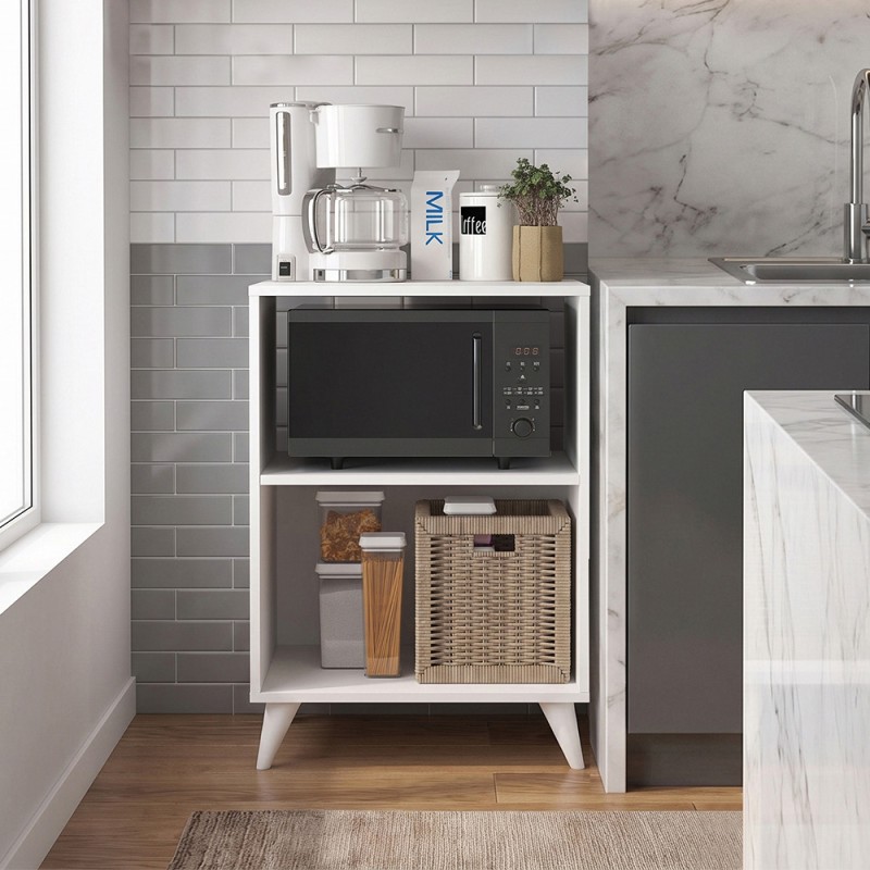 Biva V2 Megapap melamine oven cabinet in white color 59.6x56x85cm.