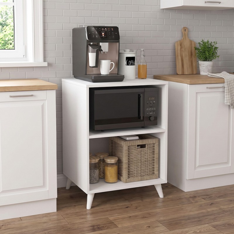 Biva V2 Megapap melamine oven cabinet in white color 59.6x56x85cm.