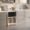 Biva V2 Megapap melamine oven cabinet in white color 59.6x56x85cm.