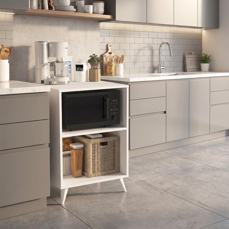 Biva V2 Megapap melamine oven cabinet in white color 59.6x56x85cm.
