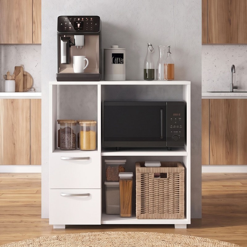 Ece Megapap melamine kitchen cabinet in white color 80x40x83cm.