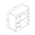 Ece Megapap melamine kitchen cabinet in white color 80x40x83cm.