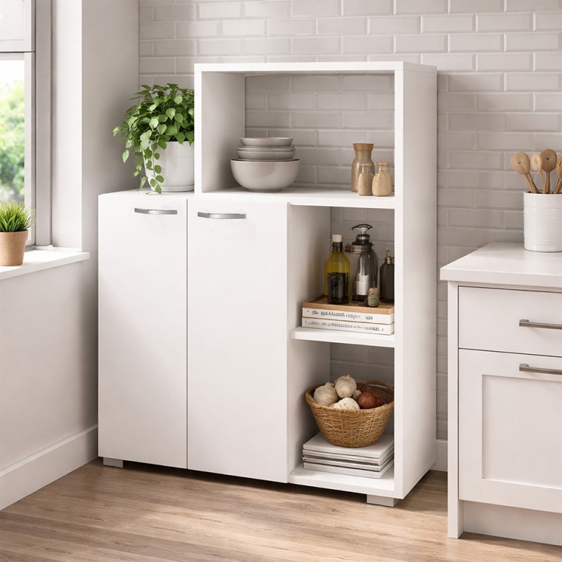 Pars Megapap melamine kitchen cabinet in white color 90x40x123cm.