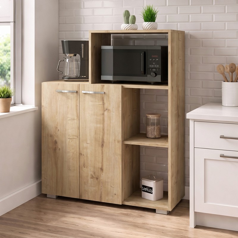 Pars Megapap melamine kitchen cabinet in sapphire oak color 90x40x123cm.