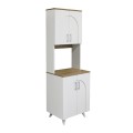 Kalira 2 Megapap melamine kitchen furniture in white - rota oak color 60x40x196cm.