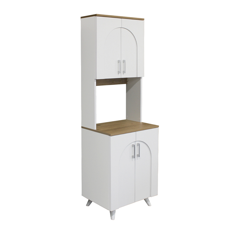 Kalira 2 Megapap melamine kitchen furniture in white - rota oak color 60x40x196cm.