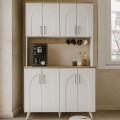 Kalira 4 Megapap melamine kitchen furniture in white - rota oak color 120x40x196cm.
