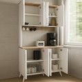 Kalira 4 Megapap melamine kitchen furniture in white - rota oak color 120x40x196cm.