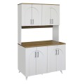 Kalira 4 Megapap melamine kitchen furniture in white - rota oak color 120x40x196cm.