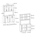 Kalira 4 Megapap melamine kitchen furniture in white - rota oak color 120x40x196cm.