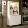 Melinta 2 Megapap melamine kitchen furniture with LED in white color 90x40x181.8cm.