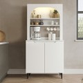 Melinta 2 Megapap melamine kitchen furniture with LED in white color 90x40x181.8cm.