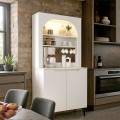 Melinta 2 Megapap melamine kitchen furniture with LED in white color 90x40x181.8cm.