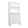 Melinta 2 Megapap melamine kitchen furniture with LED in white color 90x40x181.8cm.