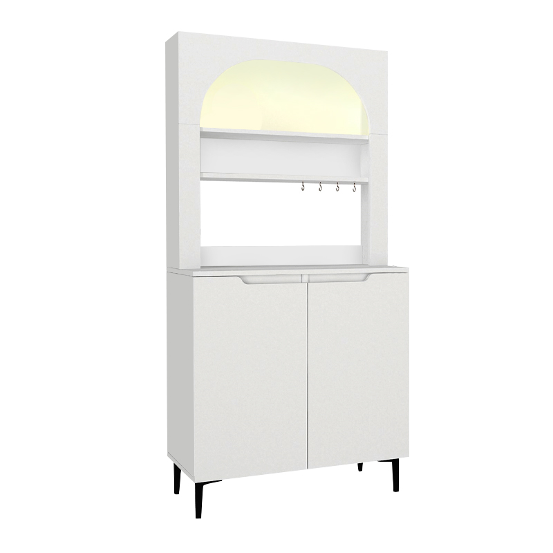 Melinta 2 Megapap melamine kitchen furniture with LED in white color 90x40x181.8cm.