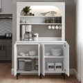 Melinta 4 Megapap melamine kitchen furniture with LED in white color 120x40x181.8cm.
