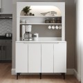 Melinta 4 Megapap melamine kitchen furniture with LED in white color 120x40x181.8cm.