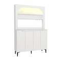 Melinta 4 Megapap melamine kitchen furniture with LED in white color 120x40x181.8cm.