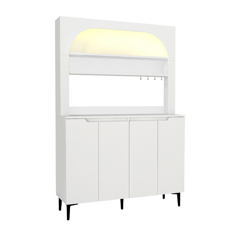 Melinta 4 Megapap melamine kitchen furniture with LED in white color 120x40x181.8cm.