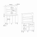 Melinta 4 Megapap melamine kitchen furniture with LED in white color 120x40x181.8cm.