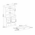 Έπιπλο κουζίνας με LED Sardes Megapap χρώμα λευκό 90x40x180εκ.
