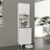 Έπιπλο κουζίνας Potter 1 Megapap χρώμα λευκό - rota oak 53,4x39,6x196,1εκ.
