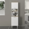 Έπιπλο κουζίνας Potter 1 Megapap χρώμα λευκό - rota oak 53,4x39,6x196,1εκ.