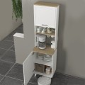 Potter 1 Megapap melamine kitchen furniture in white - rota oak color 53.4x39.6x196.1cm.