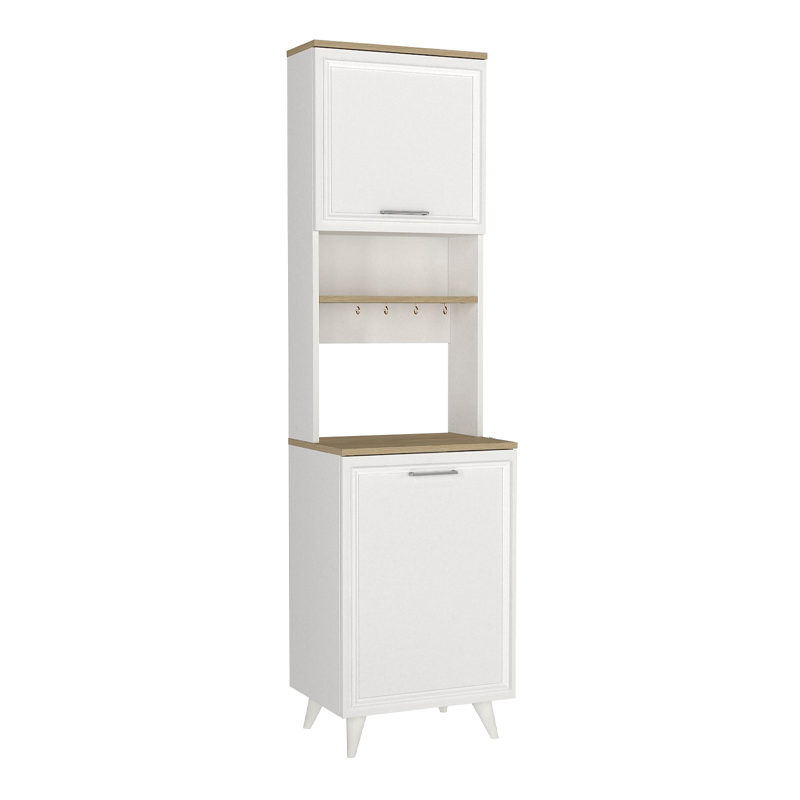 Potter 1 Megapap melamine kitchen furniture in white - rota oak color 53.4x39.6x196.1cm.