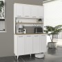 Potter 4 Megapap melamine kitchen furniture in white - rota oak color 120x40x196.1cm.