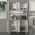 Potter 4 Megapap melamine kitchen furniture in white - rota oak color 120x40x196.1cm.