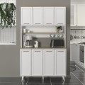 Potter 4 Megapap melamine kitchen furniture in white - rota oak color 120x40x196.1cm.