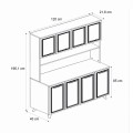 Potter 4 Megapap melamine kitchen furniture in white - rota oak color 120x40x196.1cm.