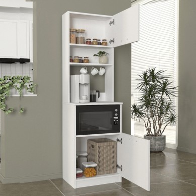 Tuco 1 Megapap melamine kitchen furniture in white color 53.8x40x180cm.