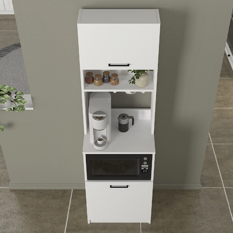 Tuco 1 Megapap melamine kitchen furniture in white color 53.8x40x180cm.