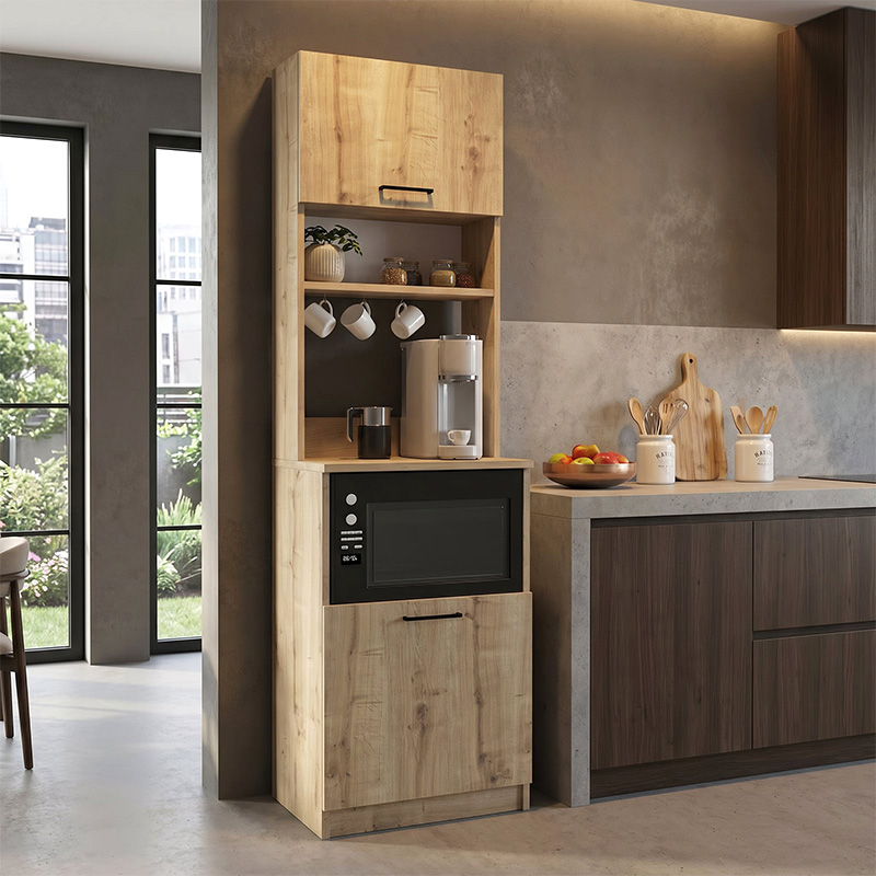 Tuco 1 Megapap melamine kitchen furniture in sapphire oak color 53.8x40x180cm.