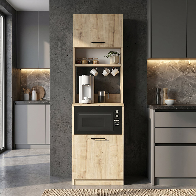 Tuco 1 Megapap melamine kitchen furniture in sapphire oak color 53.8x40x180cm.