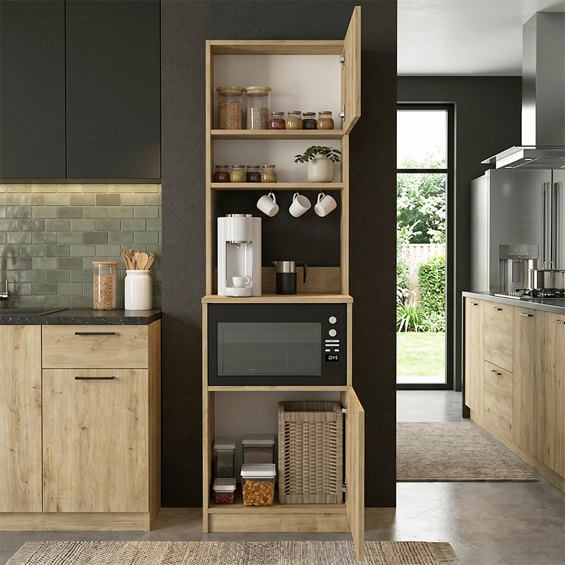 Tuco 1 Megapap melamine kitchen furniture in sapphire oak color 53.8x40x180cm.
