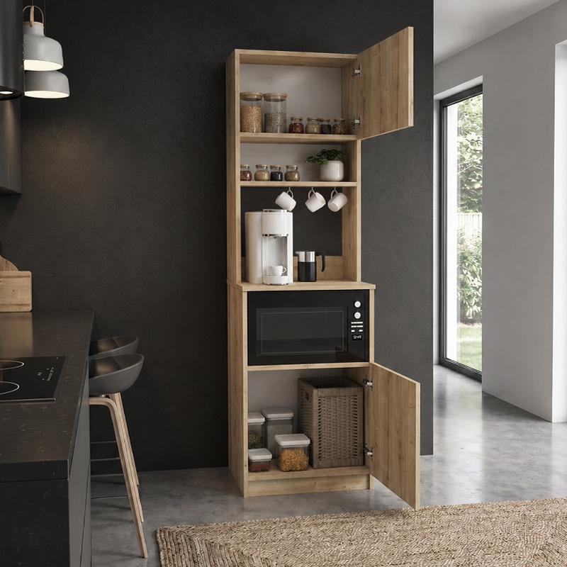 Tuco 1 Megapap melamine kitchen furniture in sapphire oak color 53.8x40x180cm.