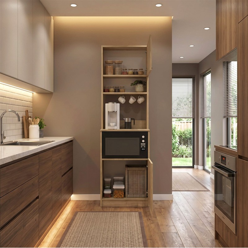 Tuco 1 Megapap melamine kitchen furniture in sapphire oak color 53.8x40x180cm.