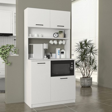 Tuco 2 Megapap melamine kitchen furniture in white color 90x40x180cm.