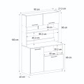 Έπιπλο κουζίνας Tuco 2 Megapap χρώμα λευκό 90x40x180εκ.