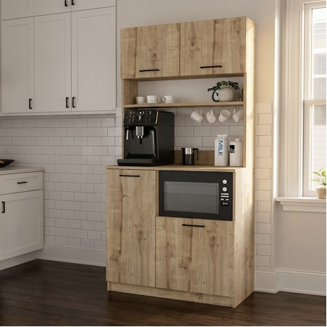 Tuco 2 Megapap melamine kitchen furniture in sapphire oak color 90x40x180cm.