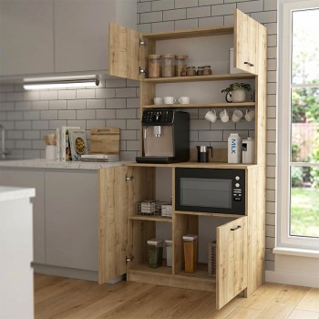 Έπιπλο κουζίνας Tuco 2 Megapap χρώμα sapphire oak 90x40x180εκ.